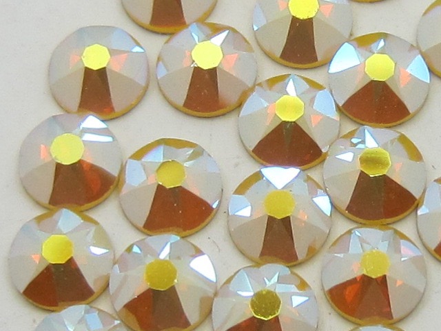 1 Gross 16ss YELLOW OPAL AB FLATBACK European Rhinestones